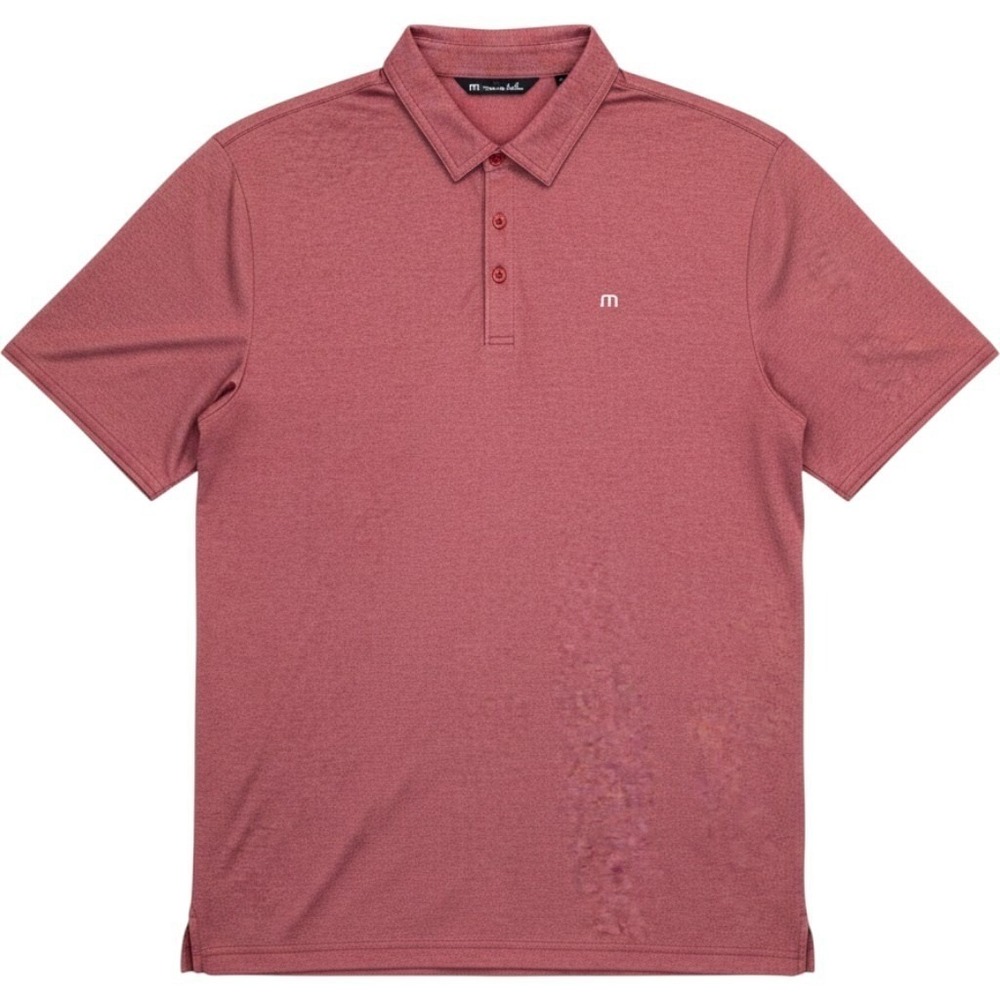 Travis Mathew Mens Polo Shirt Red Heathered Pima Cotton Short Sleeve - XXL